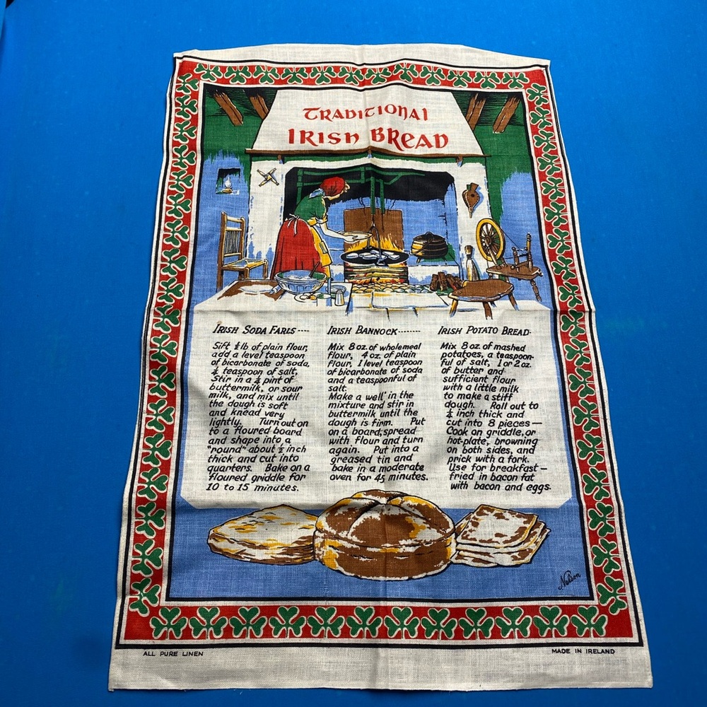 Traditional Irish Bread Linen Tea Vintage Towel